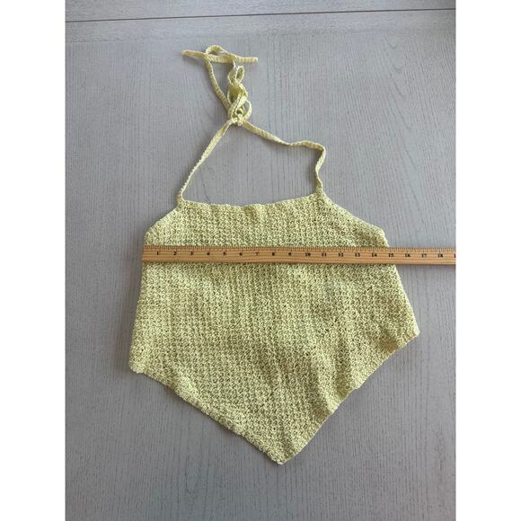 Rue 21 Butter Yellow Neon Green Crochet Bandana Top Baddie Bimbocore - Picture 3 of 5